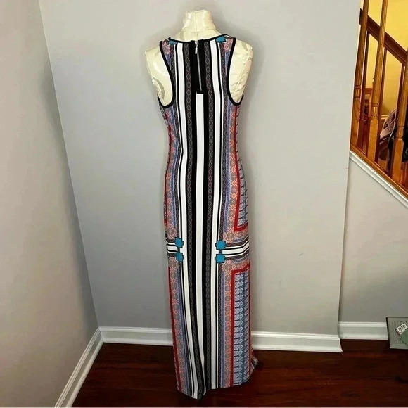 BISOU BISOU Multicolored Multi Dress Women Size 6 Patterned Zippered - Picture 3 of 7